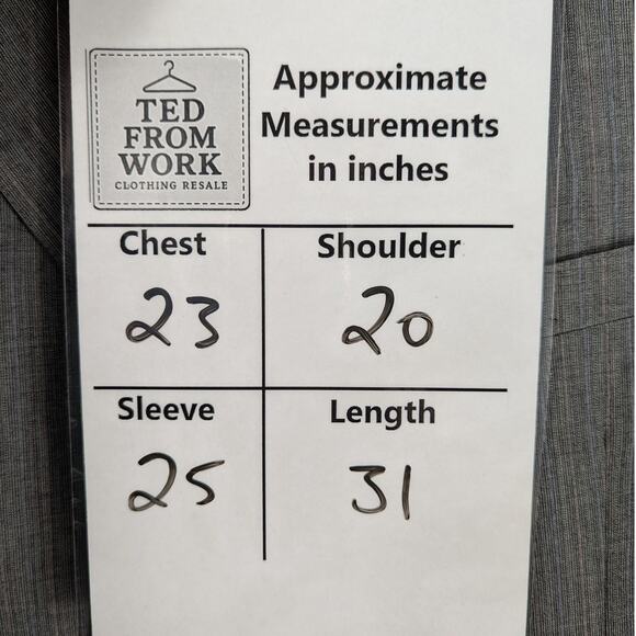 Evan Picone 46R Gray Glen Check Wool Blazer Men 2 Button 1980s Vintage Jacket - Picture 5 of 5